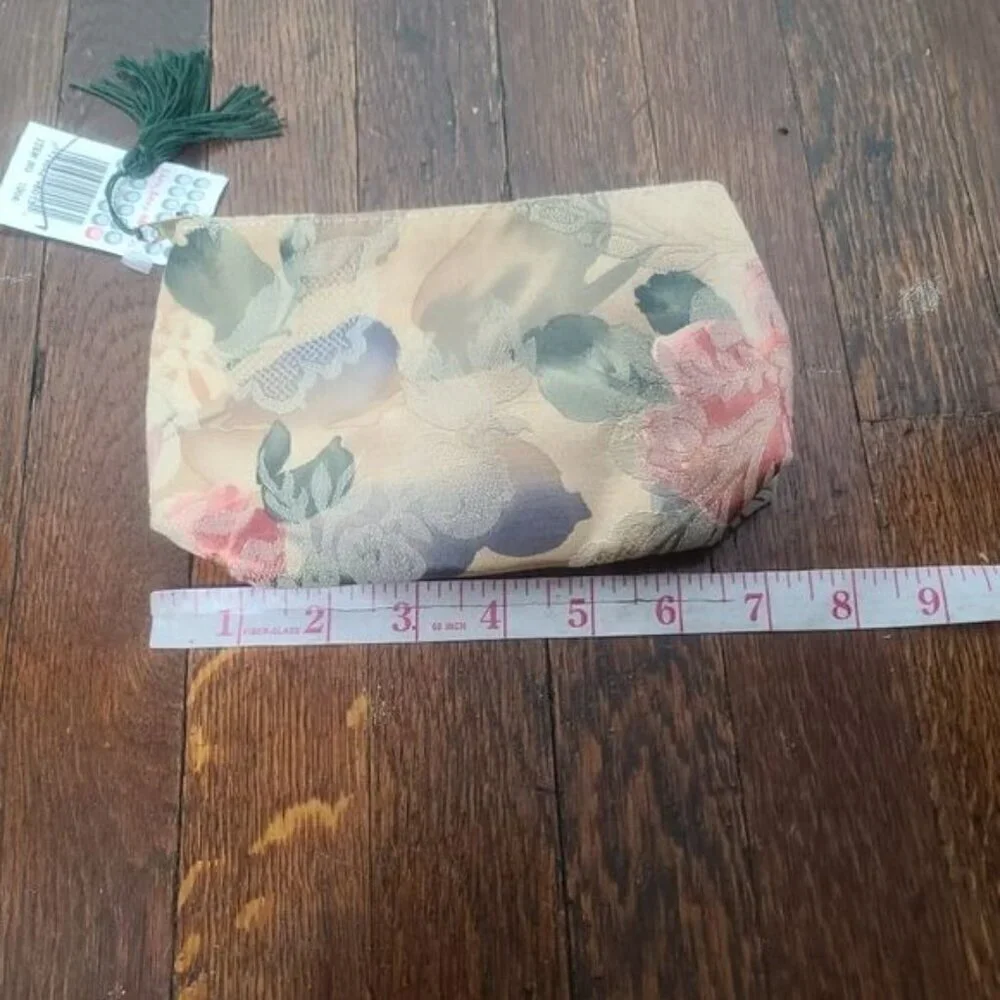 NWT Deadstock Vintage 80s 90s Floral Makeup Pouch Clutch